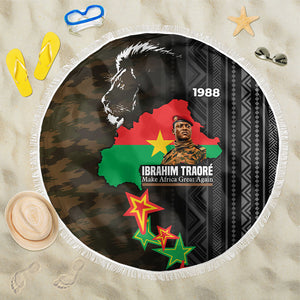 Ibrahim Traore Burkina Faso Make Africa Great Again Beach Blanket West African Patriotic Military Tribal Patterns