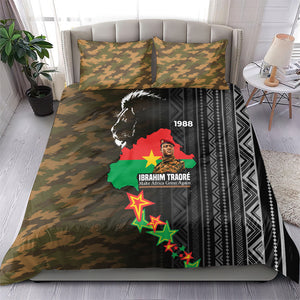 Ibrahim Traore Burkina Faso Make Africa Great Again Bedding Set West African Patriotic Military Tribal Patterns