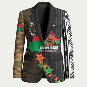 Ibrahim Traore Burkina Faso Make Africa Great Again Blazer West African Patriotic Military Tribal Patterns