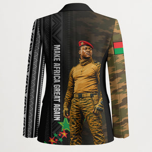 Ibrahim Traore Burkina Faso Make Africa Great Again Blazer West African Patriotic Military Tribal Patterns