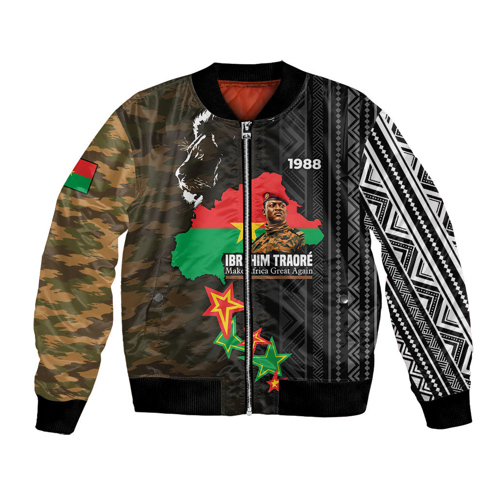 Ibrahim Traore Burkina Faso Make Africa Great Again Bomber Jacket West African Patriotic Military Tribal Patterns