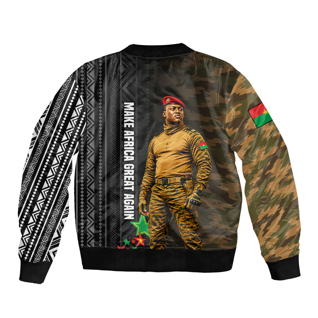 Ibrahim Traore Burkina Faso Make Africa Great Again Bomber Jacket West African Patriotic Military Tribal Patterns