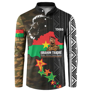 Ibrahim Traore Burkina Faso Make Africa Great Again Button Sweatshirt West African Patriotic Military Tribal Patterns