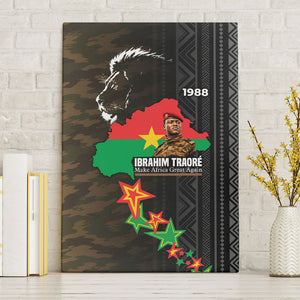 Ibrahim Traore Burkina Faso Make Africa Great Again Canvas Wall Art West African Patriotic Military Tribal Patterns