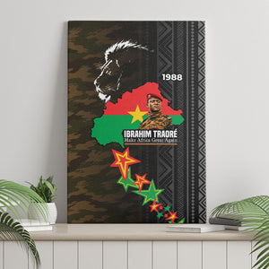 Ibrahim Traore Burkina Faso Make Africa Great Again Canvas Wall Art West African Patriotic Military Tribal Patterns
