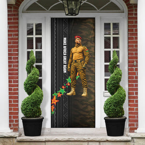 Ibrahim Traore Burkina Faso Make Africa Great Again Door Cover West African Patriotic Military Tribal Patterns