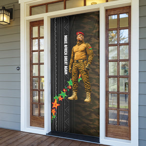 Ibrahim Traore Burkina Faso Make Africa Great Again Door Cover West African Patriotic Military Tribal Patterns