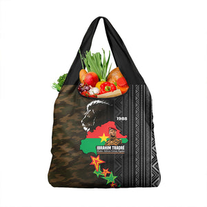 Ibrahim Traore Burkina Faso Make Africa Great Again Grocery Bag West African Patriotic Military Tribal Patterns