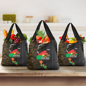 Ibrahim Traore Burkina Faso Make Africa Great Again Grocery Bag West African Patriotic Military Tribal Patterns