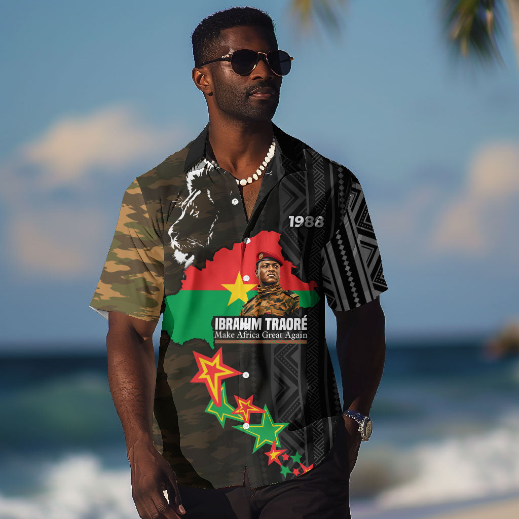 Ibrahim Traore Burkina Faso Make Africa Great Again Hawaiian Shirt West African Patriotic Military Tribal Patterns