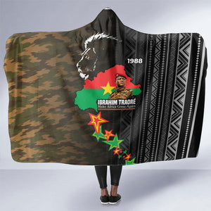 Ibrahim Traore Burkina Faso Make Africa Great Again Hooded Blanket West African Patriotic Military Tribal Patterns