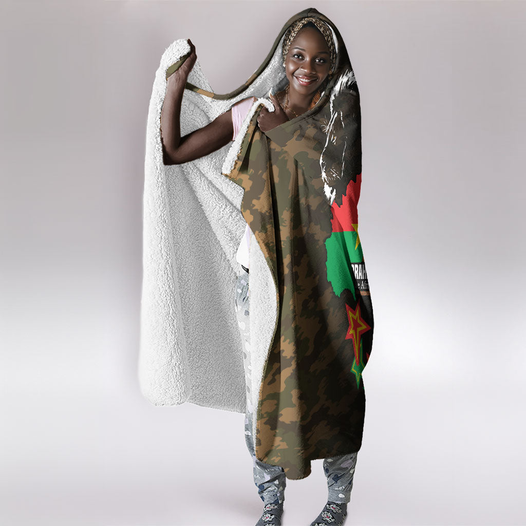 Ibrahim Traore Burkina Faso Make Africa Great Again Hooded Blanket West African Patriotic Military Tribal Patterns
