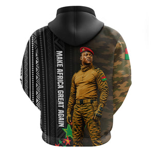 Ibrahim Traore Burkina Faso Make Africa Great Again Hoodie West African Patriotic Military Tribal Patterns