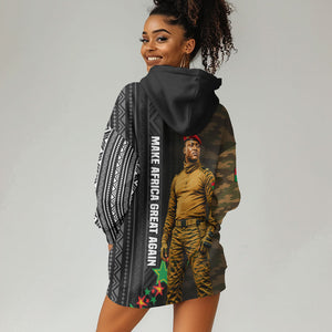 Ibrahim Traore Burkina Faso Make Africa Great Again Hoodie Dress West African Patriotic Military Tribal Patterns