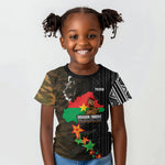 Ibrahim Traore Burkina Faso Make Africa Great Again Kid T shirt West African Patriotic Military Tribal Patterns