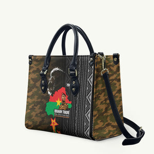 Ibrahim Traore Burkina Faso Make Africa Great Again Leather Bag West African Patriotic Military Tribal Patterns