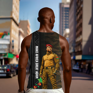 Ibrahim Traore Burkina Faso Make Africa Great Again Men Tank Top West African Patriotic Military Tribal Patterns