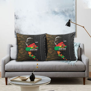 Ibrahim Traore Burkina Faso Make Africa Great Again Pillow Cover West African Patriotic Military Tribal Patterns