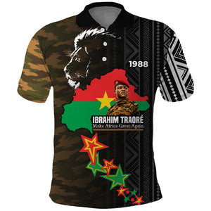 Ibrahim Traore Burkina Faso Make Africa Great Again Polo Shirt West African Patriotic Military Tribal Patterns