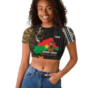 Ibrahim Traore Burkina Faso Make Africa Great Again Raglan Cropped T shirt West African Patriotic Military Tribal Patterns