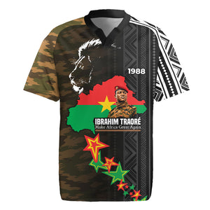 Ibrahim Traore Burkina Faso Make Africa Great Again Rugby Jersey West African Patriotic Military Tribal Patterns
