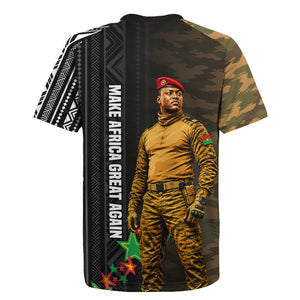 Ibrahim Traore Burkina Faso Make Africa Great Again Rugby Jersey West African Patriotic Military Tribal Patterns