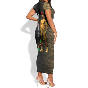 Ibrahim Traore Burkina Faso Make Africa Great Again Short Sleeve Bodycon Dress West African Patriotic Military Tribal Patterns