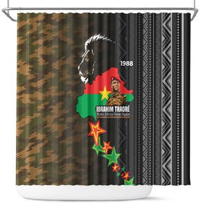 Ibrahim Traore Burkina Faso Make Africa Great Again Shower Curtain West African Patriotic Military Tribal Patterns