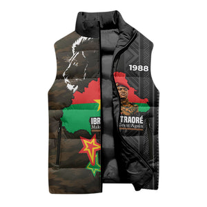 Ibrahim Traore Burkina Faso Make Africa Great Again Sleeveless Puffer Jacket West African Patriotic Military Tribal Patterns