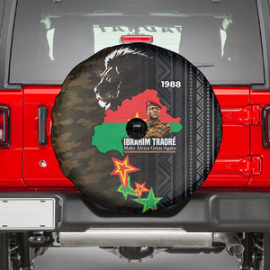 Ibrahim Traore Burkina Faso Make Africa Great Again Spare Tire Cover West African Patriotic Military Tribal Patterns