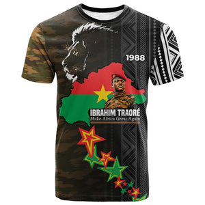 Ibrahim Traore Burkina Faso Make Africa Great Again T shirt West African Patriotic Military Tribal Patterns