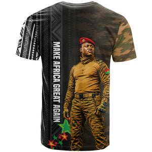 Ibrahim Traore Burkina Faso Make Africa Great Again T shirt West African Patriotic Military Tribal Patterns