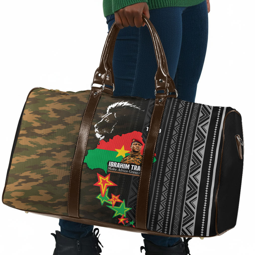 Ibrahim Traore Burkina Faso Make Africa Great Again Travel Bag West African Patriotic Military Tribal Patterns