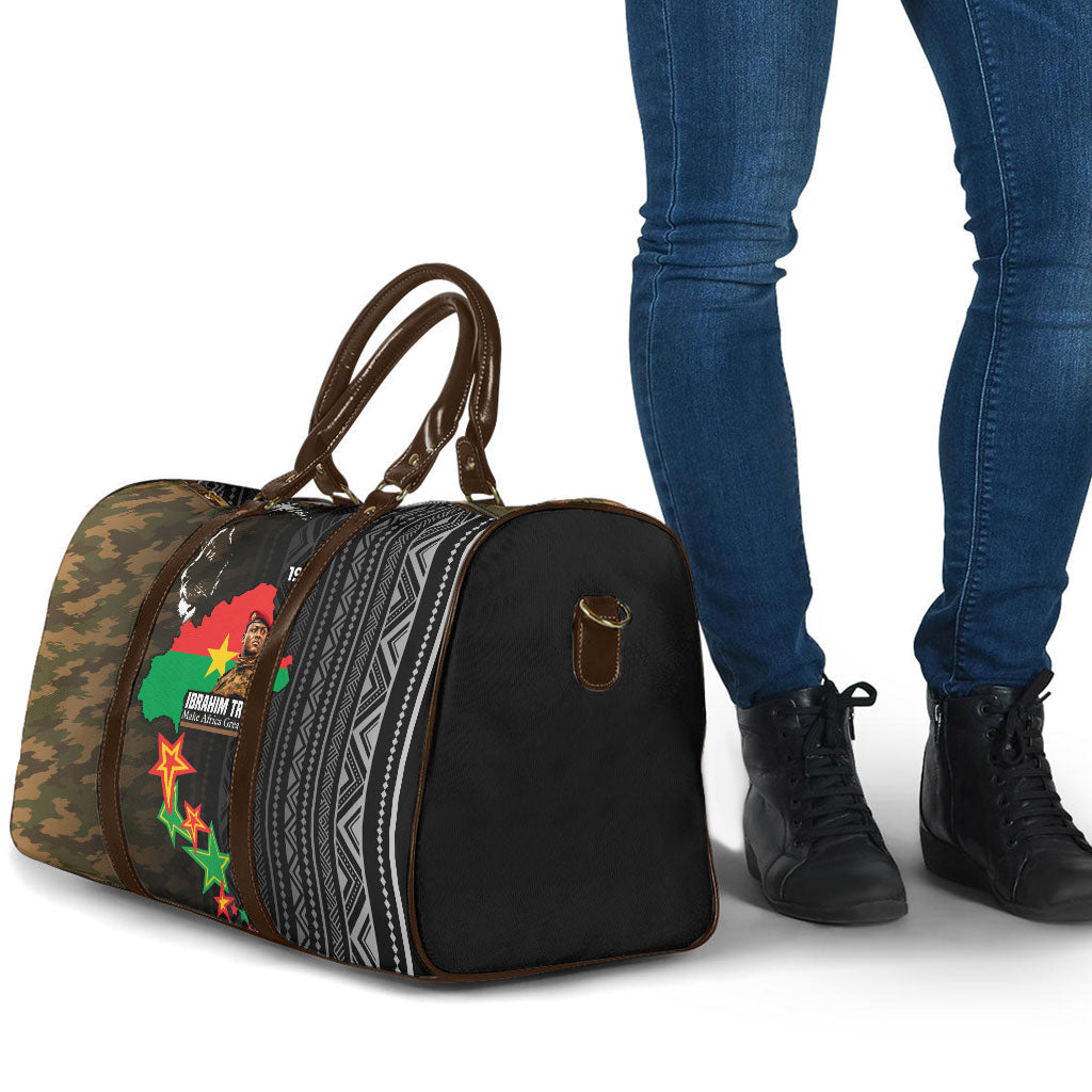 Ibrahim Traore Burkina Faso Make Africa Great Again Travel Bag West African Patriotic Military Tribal Patterns