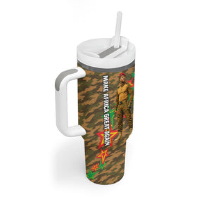 Ibrahim Traore Burkina Faso Make Africa Great Again Tumbler With Handle West African Patriotic Military Tribal Patterns
