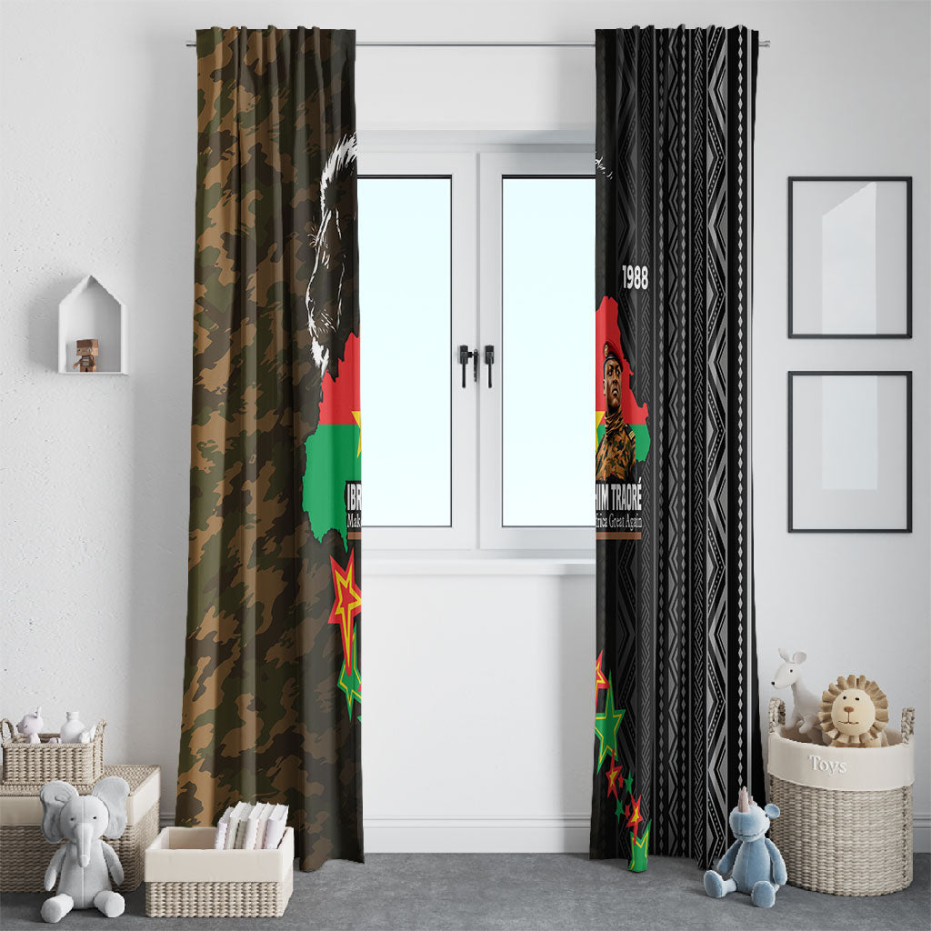 Ibrahim Traore Burkina Faso Make Africa Great Again Window Curtain West African Patriotic Military Tribal Patterns