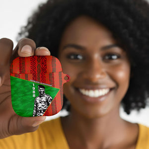 Ibrahim Traore Burkina Faso Fearless Leadership AirPods Case West African Tribal Pattern And Patriotic Camo Art