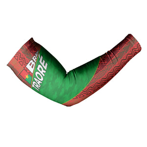 Ibrahim Traore Burkina Faso Fearless Leadership Arm Sleeves West African Tribal Pattern And Patriotic Camo Art