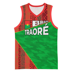 Ibrahim Traore Burkina Faso Fearless Leadership Basketball Jersey West African Tribal Pattern And Patriotic Camo Art