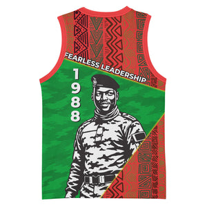 Ibrahim Traore Burkina Faso Fearless Leadership Basketball Jersey West African Tribal Pattern And Patriotic Camo Art