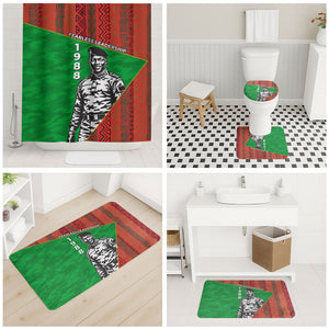 Ibrahim Traore Burkina Faso Fearless Leadership Bathroom Set West African Tribal Pattern And Patriotic Camo Art