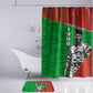 Ibrahim Traore Burkina Faso Fearless Leadership Bathroom Set West African Tribal Pattern And Patriotic Camo Art
