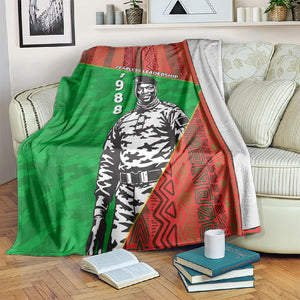 Ibrahim Traore Burkina Faso Fearless Leadership Blanket West African Tribal Pattern And Patriotic Camo Art