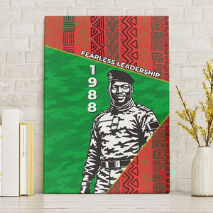 Ibrahim Traore Burkina Faso Fearless Leadership Canvas Wall Art West African Tribal Pattern And Patriotic Camo Art