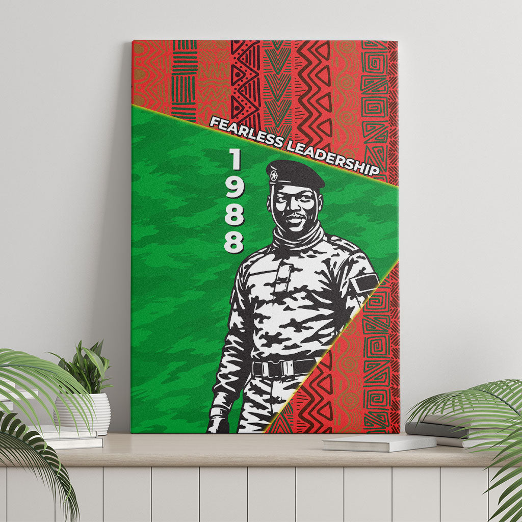 Ibrahim Traore Burkina Faso Fearless Leadership Canvas Wall Art West African Tribal Pattern And Patriotic Camo Art