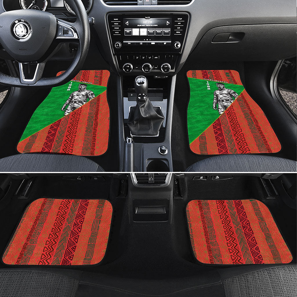 Ibrahim Traore Burkina Faso Fearless Leadership Car Mats West African Tribal Pattern And Patriotic Camo Art