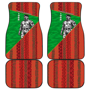Ibrahim Traore Burkina Faso Fearless Leadership Car Mats West African Tribal Pattern And Patriotic Camo Art