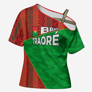 Ibrahim Traore Burkina Faso Fearless Leadership Cross Shoulder Shirt West African Tribal Pattern And Patriotic Camo Art