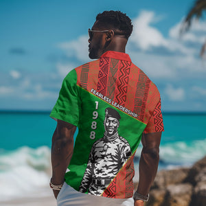 Ibrahim Traore Burkina Faso Fearless Leadership Hawaiian Shirt West African Tribal Pattern And Patriotic Camo Art
