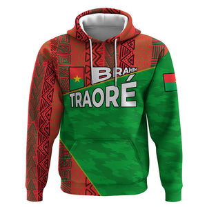 Ibrahim Traore Burkina Faso Fearless Leadership Hoodie West African Tribal Pattern And Patriotic Camo Art